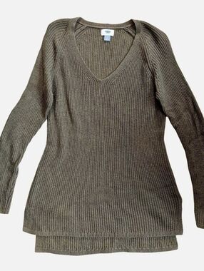 Old Navy y2k olive green long sleeve knit sweater